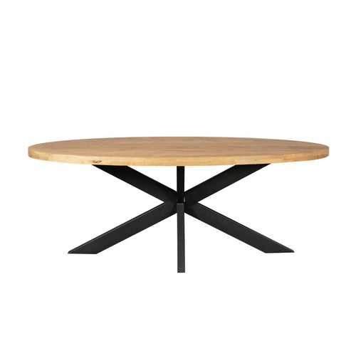 Starfurn Eettafel Dakota - Ovaal Naturel Hout - 160x90x76cm
