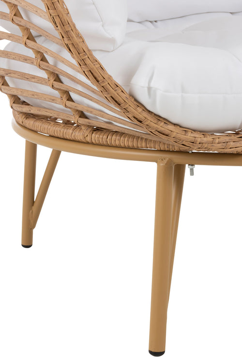 J-Line loungestoel Ovaal - staal - naturel