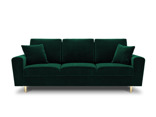 Cosmopolitan Design Slaapbank met opbergdoos Kyoto 3-zits, flueel, flessengroen - 100x235x88cm