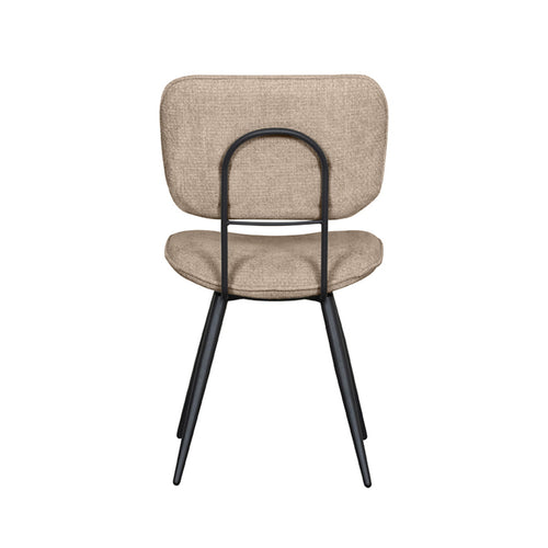 LABEL51 Eetkamerstoel Liva - Beige Stof - Zithoogte 50cm - Set van 2