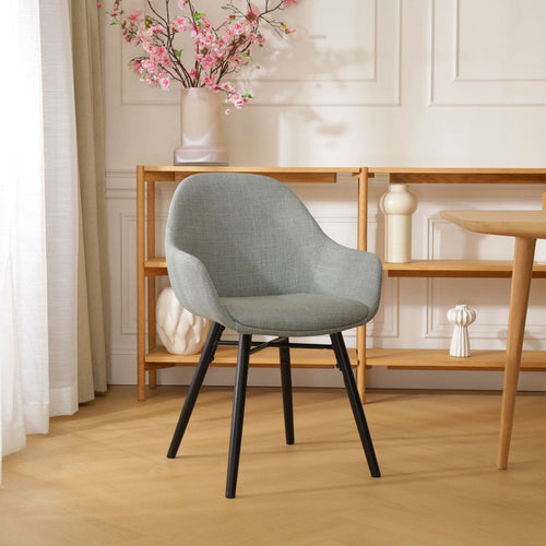 Nolon Nena-Mae Eetkamerstoel Saliegroen - Zwarte Houten Poten - vtwonen shop