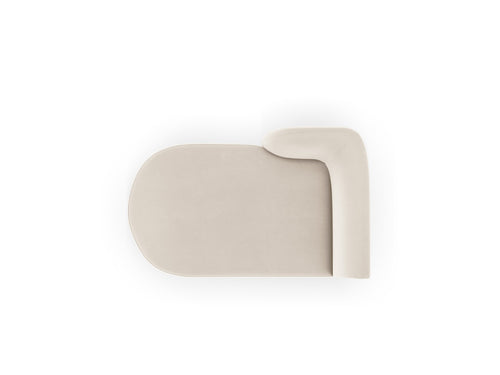 Micadoni linker meridiaan Miley flueel, lichtbeige - 156x90x70cm