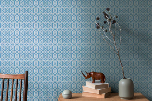 Livingwalls behang grafisch motief blauw en grijs - 53 cm x 10.05 m - AS-390622 - vtwonen shop