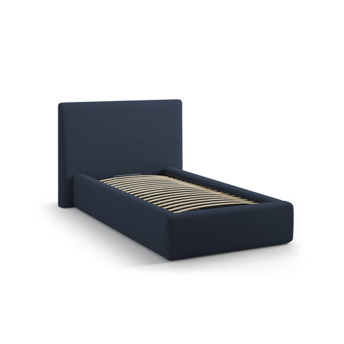Cosmopolitan Design - Opbergbed met hoofdeinde Asti 90x200cm structurele stof koningsblauw - 220x130x95cm