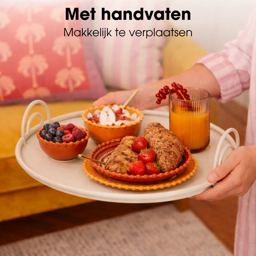 Mica Decorations Dienblad met Handgrepen - Set van 3 - Decoratie Woonkamer - Ook leuk als Kaarsenplateau, Onderzetter of Plantenonderzetter - IJzer -