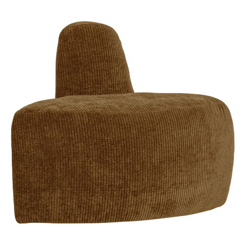 WOOOD eetbank hoek rond rugleuning Mojo Base - Rib - Honinggeel - 83x76x76
