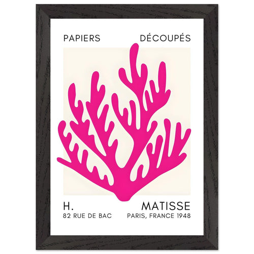 Artfulprints Poster met Lijst Matisse – Coral harmony pink   - A4 21x29.7 cm - Roze