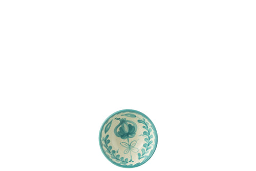 J-Line kom Granada High - keramiek - wit/aqua - small - Ø 14 cm