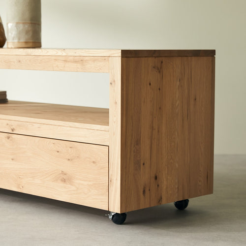 Tikamoon Massief eiken met knoesten tv-meubel 140 cm - Naturel