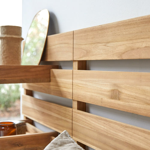 Tikamoon Hoofdbord in massief teakhout met planken 270 cm - Naturel - vtwonen shop