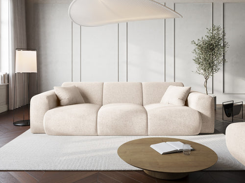 Cosmopolitan Design Bank Nolio 3-zits, chenille, lichtbeige - 95x235x72cm