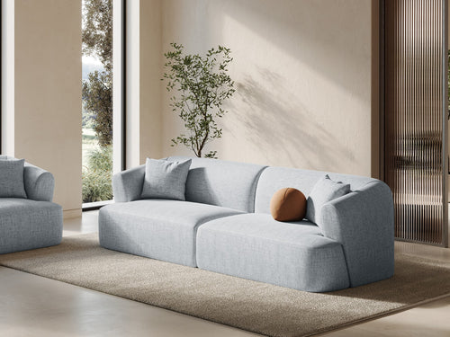 Cosmopolitan Design Modulaire bank Campi 4-zits, structurele stof lichtgrijs - 90x255x70cm