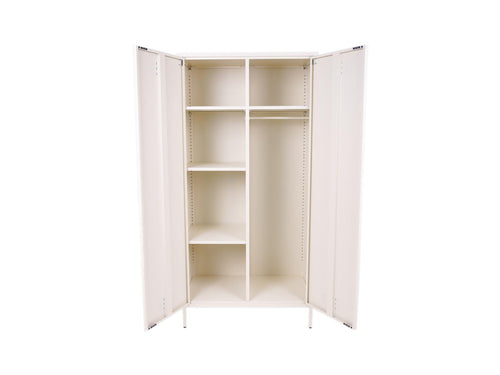 MaximaVida metalen kleding lockerkast Finn 90 x 50 x 185 cm ivoor - 4 schappen - vtwonen shop