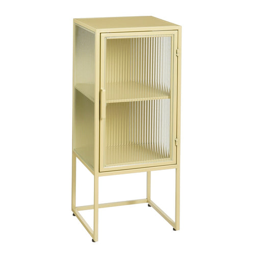 Mica Decorations Clifton Opbergkast met Deuren - L38 x B35 x H90 cm - Metaal - Beige