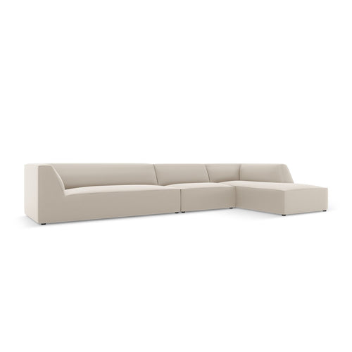 Cosmopolitan Design - Modulaire hoekbank rechts Siena 5-zits, imitatieleer duif - 180x366x69cm