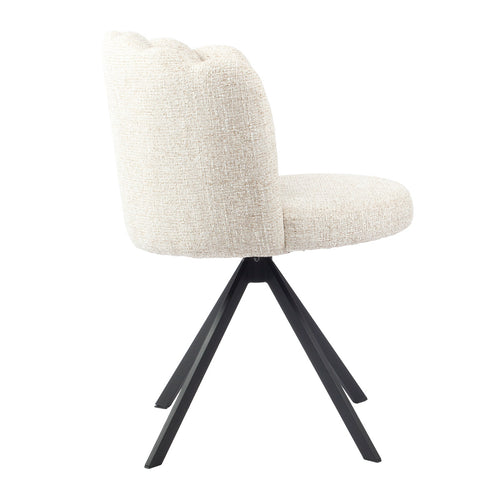 Giga Meubel Eetkamerstoel Julien - Beige Draaibaar - Zithoogte 48cm - Set van 2