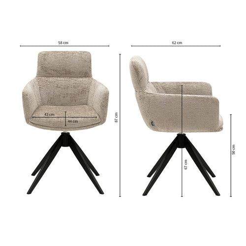 Kick draaistoel Niek - Beige