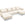 Cosmopolitan Design Panoramische bank Vienna 6-zits, flueel, donkergrijs - 170x350x95cm
