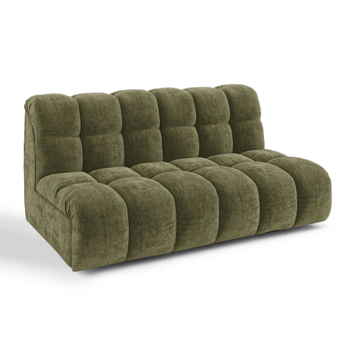 Premium Interiors - Bank SEVEN - gewaafd fluweel vintage groen 162cm