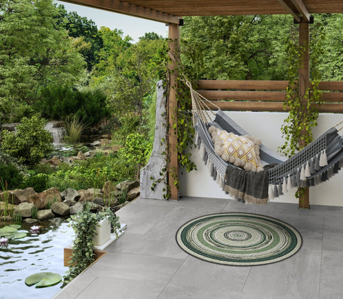 AFK Living vloerkleed Faith - voor binnen en buiten - groen - 120 x 120 cm