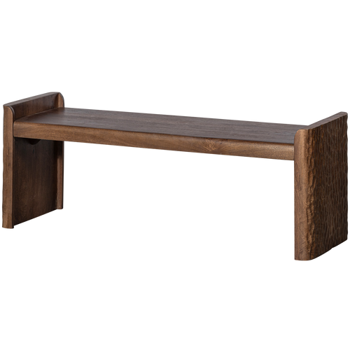 BePureHome bankje met bewerkte poot Prop - Hout - Bruin - 40x120x45 - vtwonen shop