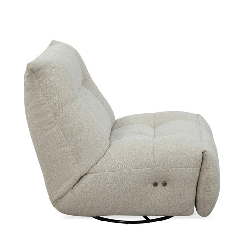 LABEL51 Fauteuil Relax & Recharge - Naturel Bouclé - Draaibaar
