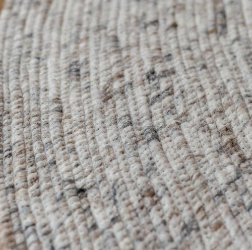 Interieur0 vloerkleed Gapo -beige/wit -gemeleerd5 -rond -wollen- 180 x 180 cm