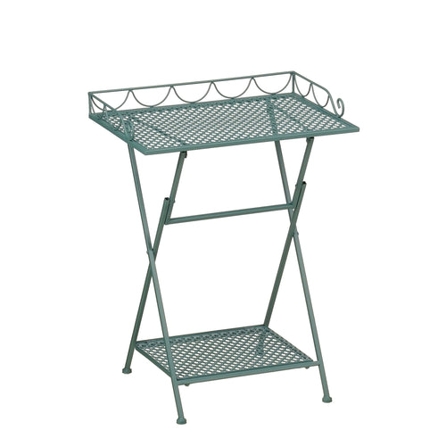 Mica Decorations Marseille Tuintafel - Plantenrek 50 x 38 x 68 cm - Tuintafeltje Bijzettafeltje - Tuintafeltje Weerbestendig IJzer - Tafeltje voor