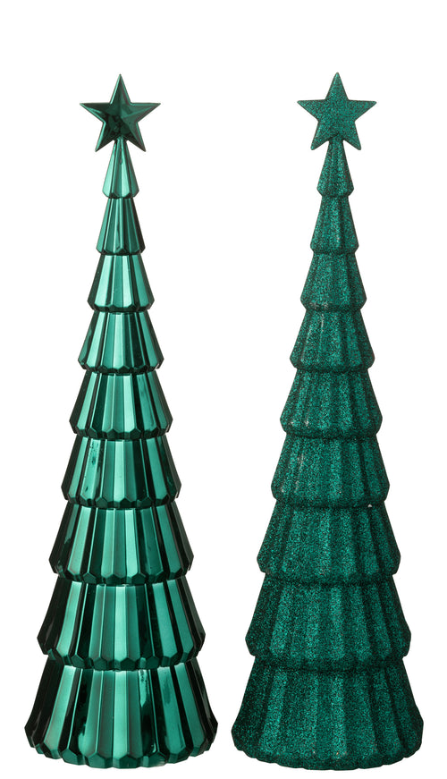 J-Line decoratie Kerstboom + Ster - kunststof - groen - 2 stuks - vtwonen shop