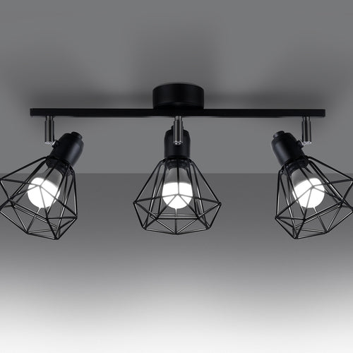 Sollux Lighting Plafondlamp ARTEMIS 3 zwart - 52x17x19cm