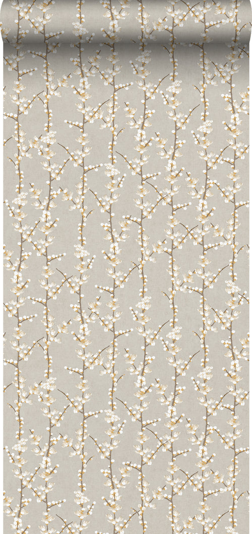Sanders & Sanders behang bloesemtak beige en wit - 53 cm x 10 m - 640180