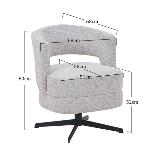 DÉJA Living Eetkamerstoel Lave - Taupe - Draaibaar - Set van 2 - vtwonen shop