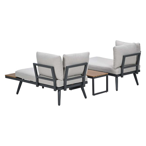 Garden Impressions loungeset Tibo 3-delig - donker grijs