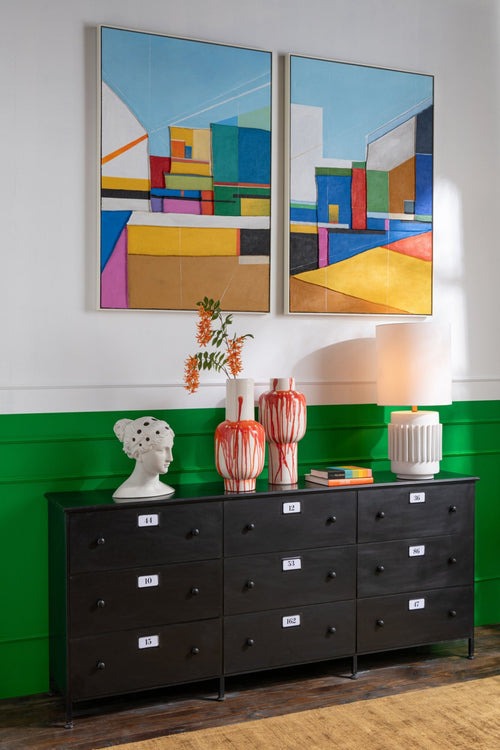 J-Line kast Cade - ijzer - zwart