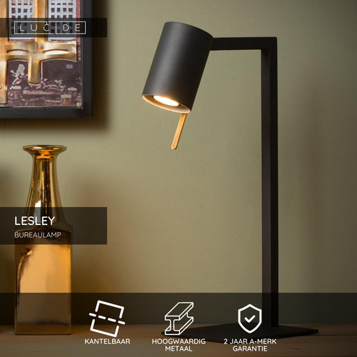 Lucide bureaulamp LESLEY - 1xGU10 - Zwart