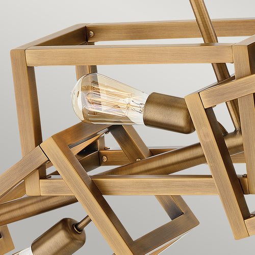 Ensemble Hinkley Fredrick Ramond 6-lichts hanglamp geborsteld brons