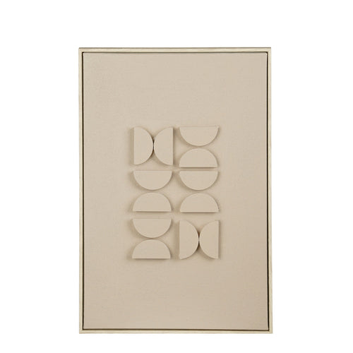 Mica Decorations Wanddecoratie - Wandpaneel Abstracte Kunst 60 x 40 x 3 cm - Woondecoratie voor Woonkamer of Slaapkamer - Lichtgrijs