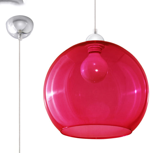 Sollux Lighting Hanglamp BALL rood - 30x30x120cm