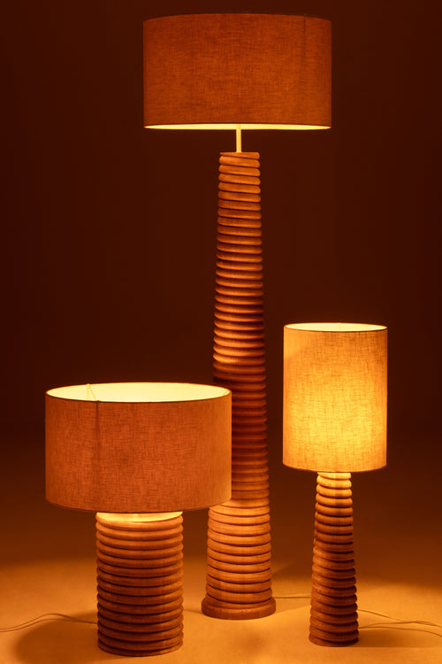 J-Line lamp Schroefdraad Wijd - hout - naturel/grijs - vtwonen shop