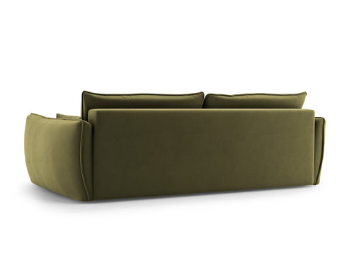 Cosmopolitan Design Slaapbank met opbergdoos Matera 3-zits, flueel groente - 108x240x86cm