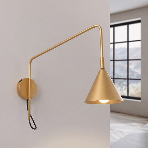 Sollux Lighting Wandlamp NOX 1 goud met schakelaar - 14x61x30cm