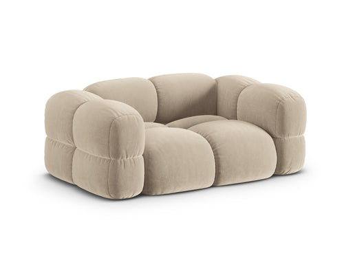 Cosmopolitan Design Bank Loretto 2-zits, flueel lichtbeige - 100x180x68cm