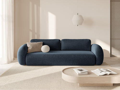 Cosmopolitan Design Slaapbank met opbergdoos Tonale 3-zits, chenille marineblauw - 105x262x88cm