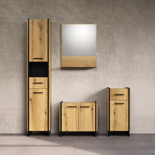 Calicosy - badkamermeubels-set ELLIE - licht hout 154x34x190 cm