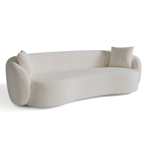 Sia Home - Sofa CELINE - fluweel met reliëf crème 210cm