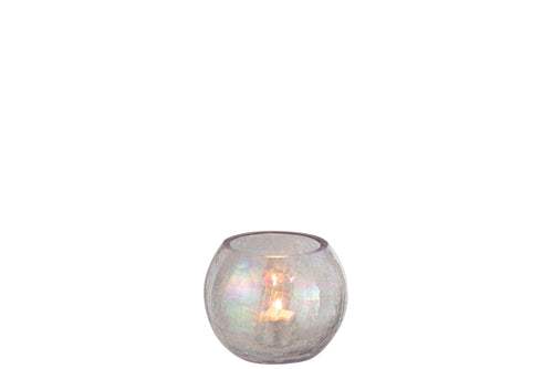 J-Line windlicht Bol Parel Effect - glas - paars - small - vtwonen shop