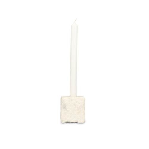 S|P Collection - Kandelaar 8x8xH8cm marmer wit Opus