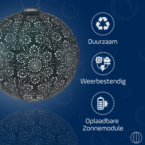 Lumiz solar lampion - fiore rond - 40 cm - groen - vtwonen shop