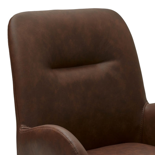 Furnhouse eetkamerstoelen armleuning Jennifer - Cognacbruin - Kunstleer - Set van 6