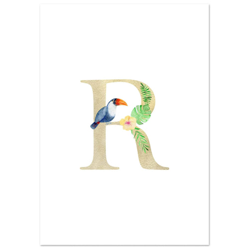 Artfulprints  Letter R kindernaam   poster 50x70 cm - vtwonen shop